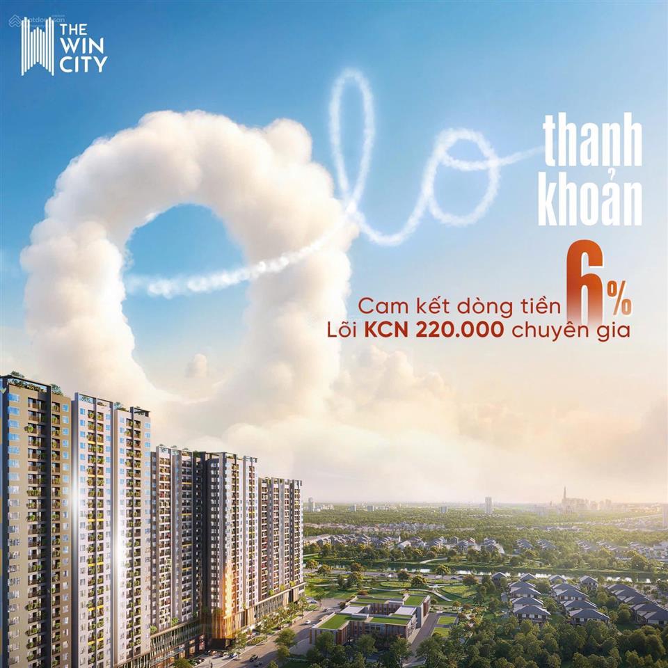 Bán căn hộ chung cư the win city, 60m2, trả chậm 36 tháng, tặng full nội thất gỗ an cường