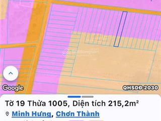 Giá 540tr 215m2 đất odt phường minh hưng  tp đồng nai em cần ra hàng gấp