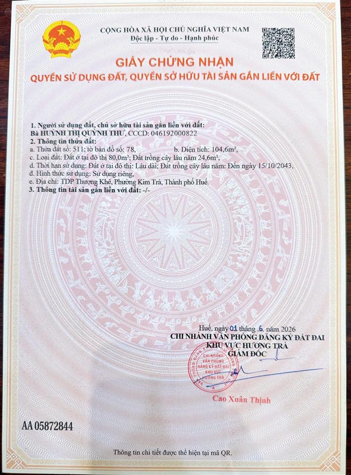 Chỉ từ 5** triệu cơ hội sở hữu đất gần trung tâm phía bắc tp. huế