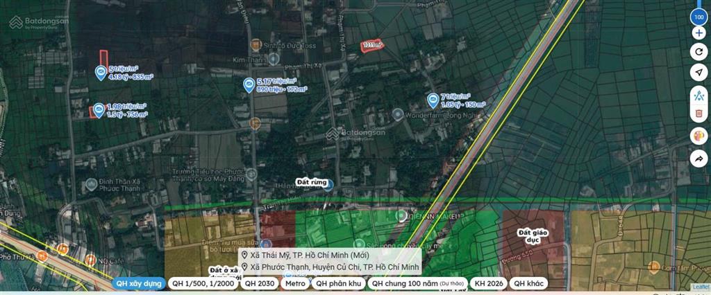 Đất 2 mặt tiền góc, diện tích 332m2, gần ql 22, xã phước thạnh, huyện củ chi, thành phố hồ chí minh