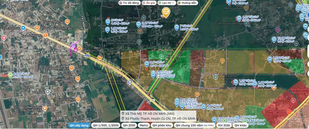 Đất 2 mặt tiền góc, diện tích 332m2, gần ql 22, xã phước thạnh, huyện củ chi, thành phố hồ chí minh