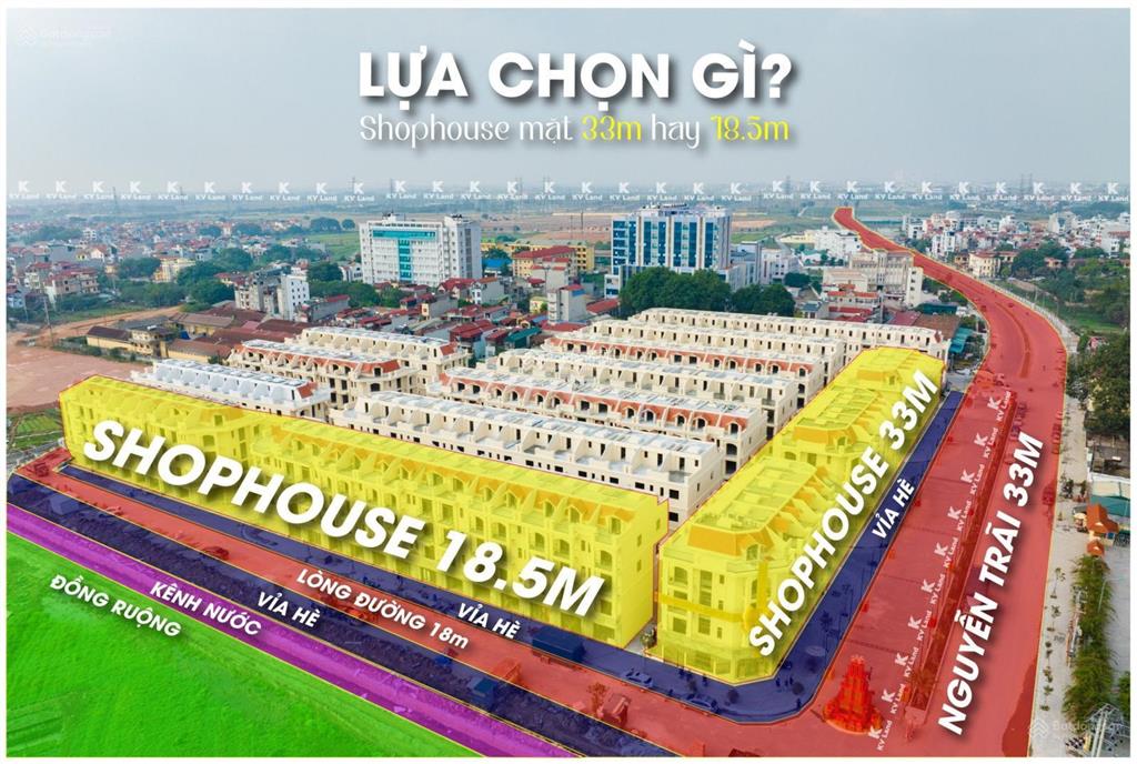 Cho thuê liền kề him lam thường tín, mặt đường 18,5m
