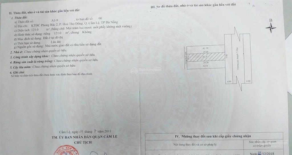 Bán đất tại số 36, trần quý hai, 121 m2, đường 7,5m, mt 5m