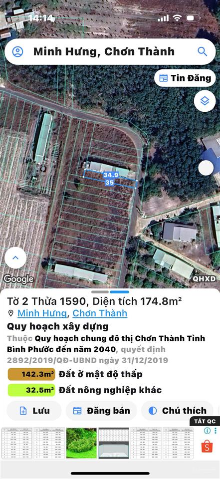 Chính chủ cần ra lô đất kp10 minh hưng sát vách kcn minh hưng, kdc đại nam  ở hoặc kinh doanh ngay
