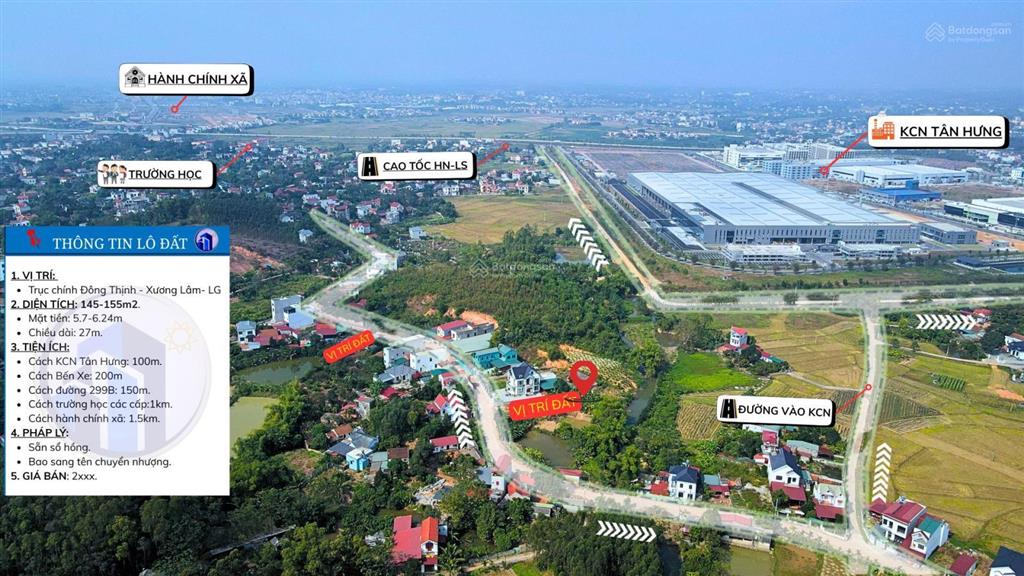 Đất ven kcn tân hưng giá đầu tư chỉ từ 800 đến hơn 2xx ty, tiềm năng tăng trưởng cao