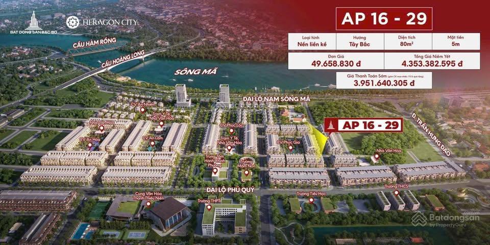 Bán lô đất 80m2 dự án heragon city nam ngạn  0934 636 ***