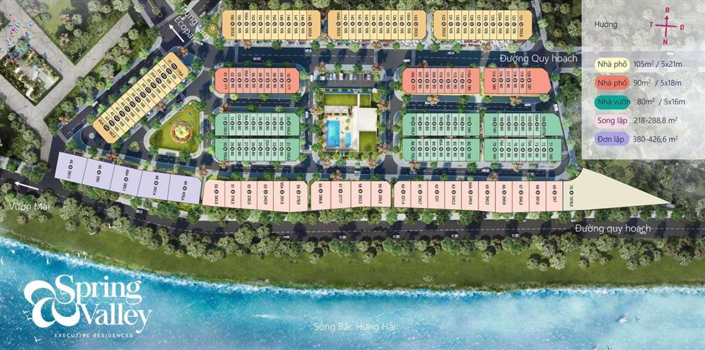 Bán liền kề 1c ecopark  spring valley  dt 80m² xây 4 tầng, hướng nam, giá 14 tỷ