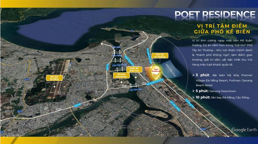 Căn hộ biển mỹ khê 1pn hđ cho thuê từ 25 triệu/ tháng  the poet residence