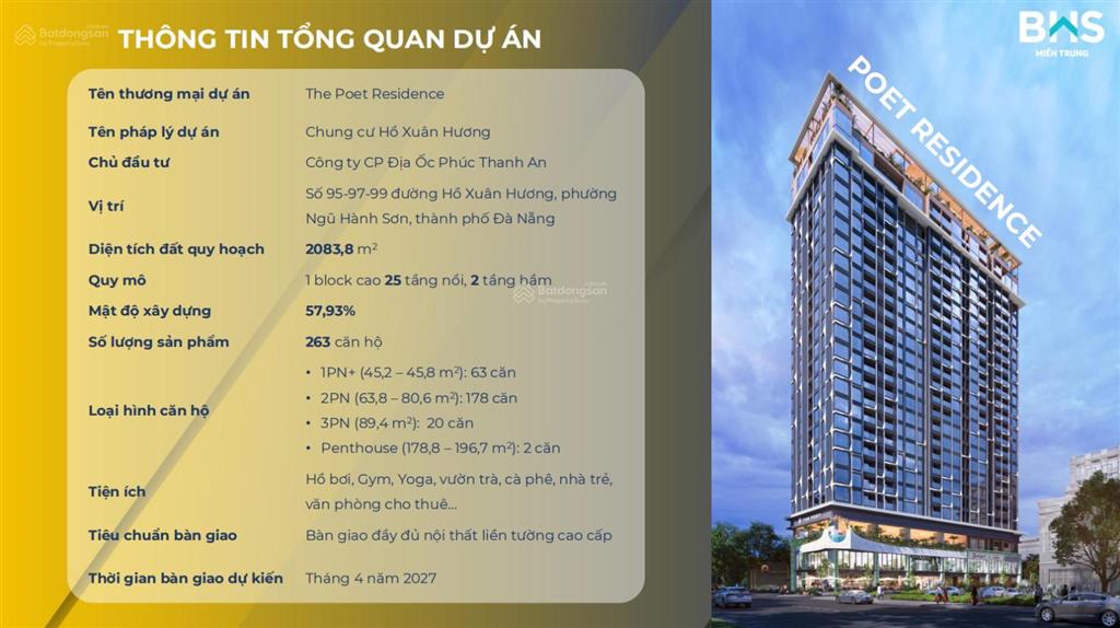 Căn hộ biển đà nẵng  dòng tiền 30 triệu/tháng  the poet residence sở hữu vĩnh viễn