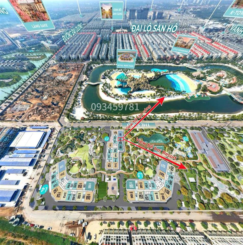 Căn 1n + không chênh masteri grand coast view hồ tạo sóng, khu bể bơi resort vô cực, tầng trung đẹp