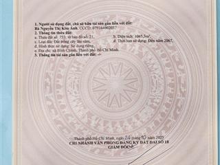 Chính chủ bán lô đất 1065 m2 qh tmdv đường đình bình trường