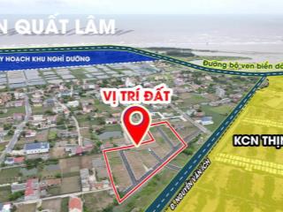 Bán đất biển rẻ đầu tư  đất mặt biển 99m2 sổ đỏ quất lâm  1.5 tỷ  sinh lời nhanh thanh khoản tốt