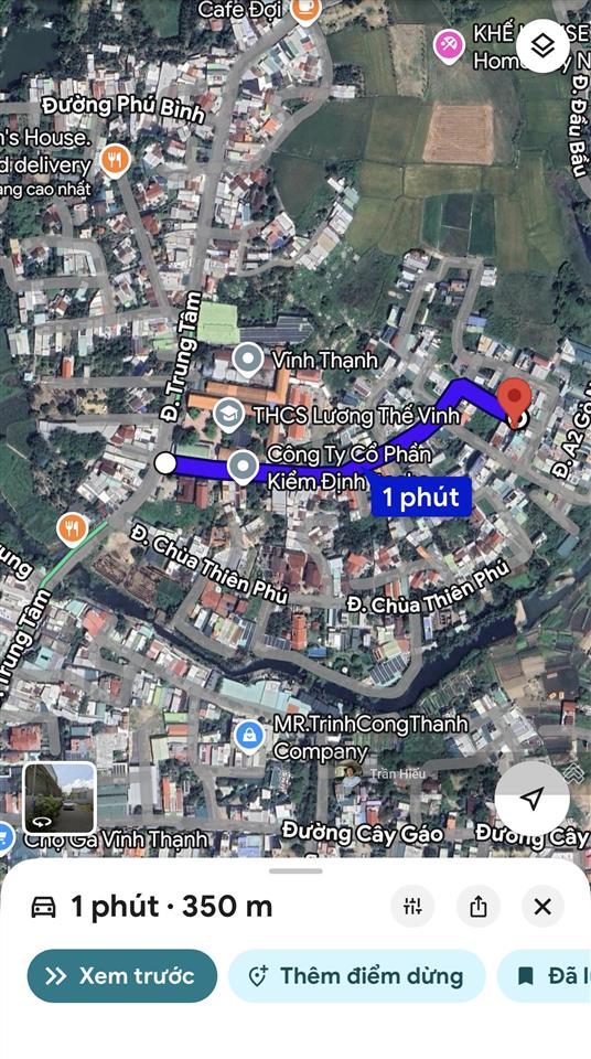 Bán lô đất đẹp vuông vắn ngang 7,2 mét đường gò ngựa, vĩnh thạnh. đường ô tô tận đất. lvcc