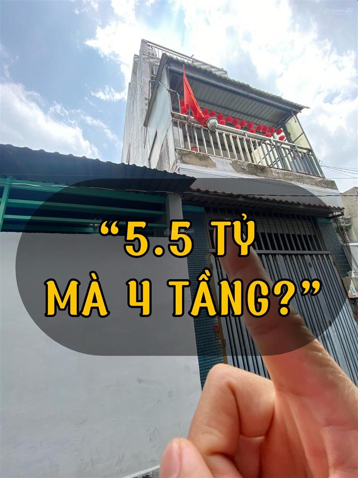 Ngay nguyễn sơn + bình long  5.48 tỷ  4x14.3m  4 tầng  4 phòng ngủ  hẻm thông yên tĩnh.