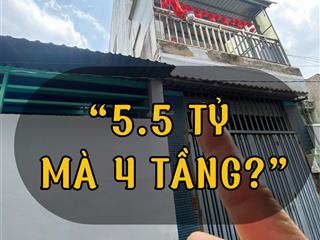 Ngay nguyễn sơn + bình long  5.48 tỷ  4x14.3m  4 tầng  4 phòng ngủ  hẻm thông yên tĩnh.