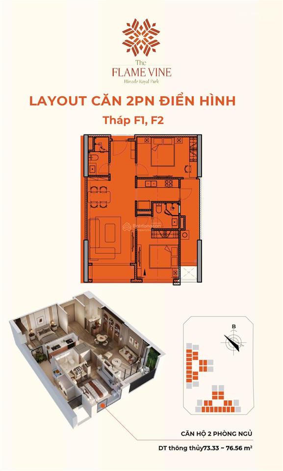 Chính thức mở bán chung cư the flame vine mặt đường vành đai 3.5  giá 7x