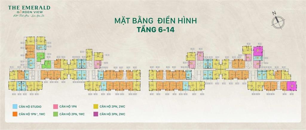 Căn hộ the emerald garden view tt chỉ 9 triệu/ tháng. căn hộ 2pn 65m2 chỉ 2.3 tỷ