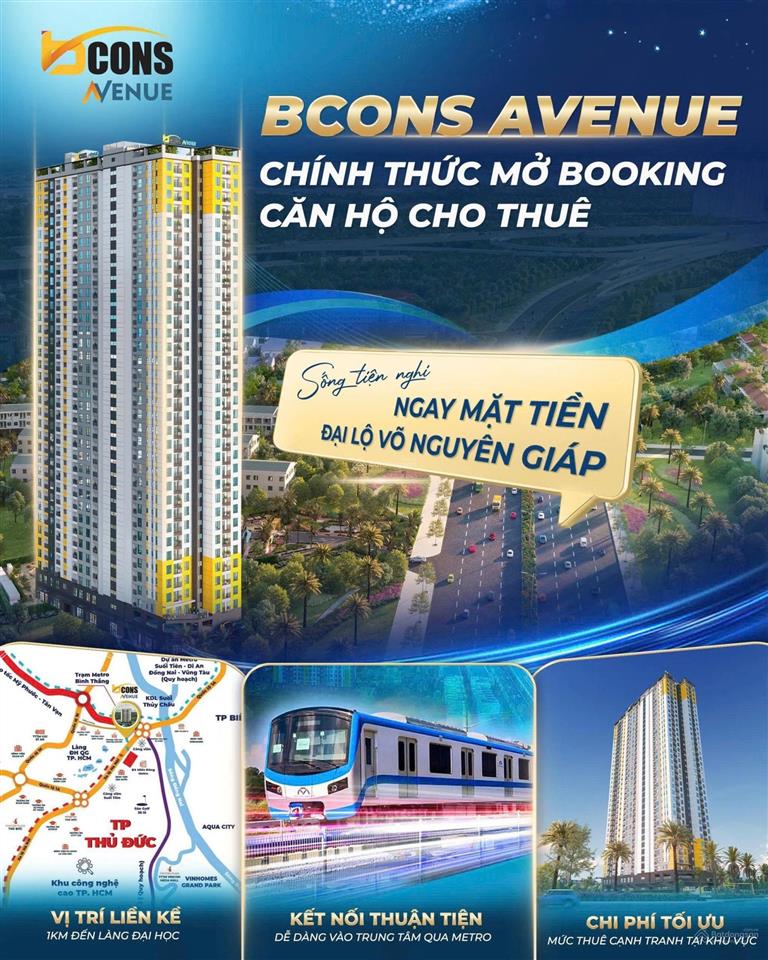 Cho thuê bcons avenue 1pn  giá thuê 5,5tr  gần làng đại học  tháng 9 nhận nhà.  0946 709 ***