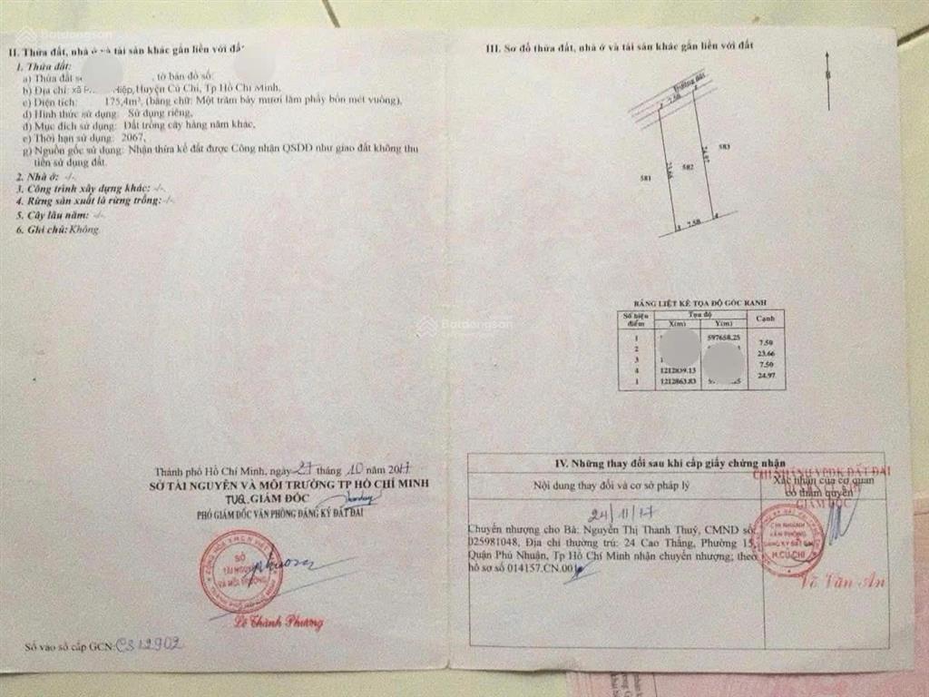 Chủ cần tiền bán gấp đất củ chi giảm mạnh