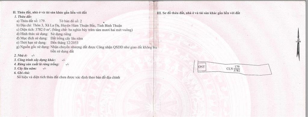 Bán đất thôn 3, xã la dạ, huyện hàm thuận bắc, tỉnh bình thuận