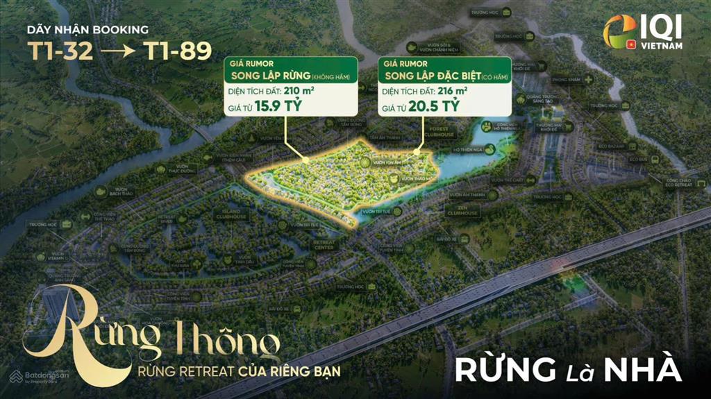 Booking ngay biệt thự rừng thông  phân khu retreat forest! mua trực tiếp nsl ecopa