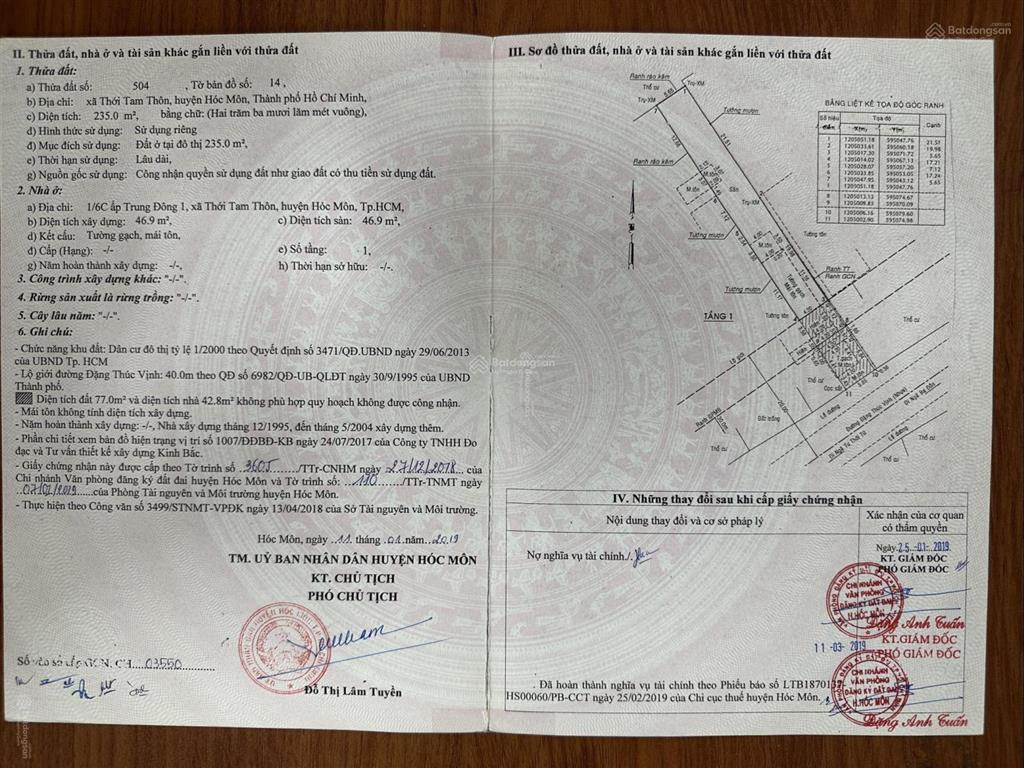 Bán nhà mặt tiền đặng thúc vịnh, đường nhựa 6 làn xe, trung tâm hóc môn