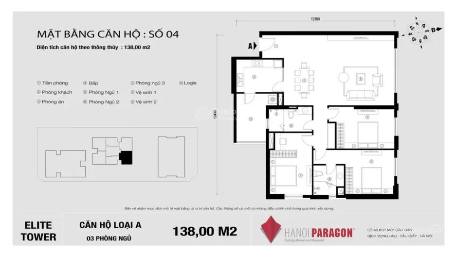 Bán căn hộ 3pn tòa b  hà nội paragon  138m | view đẹp | sẵn ở ngay