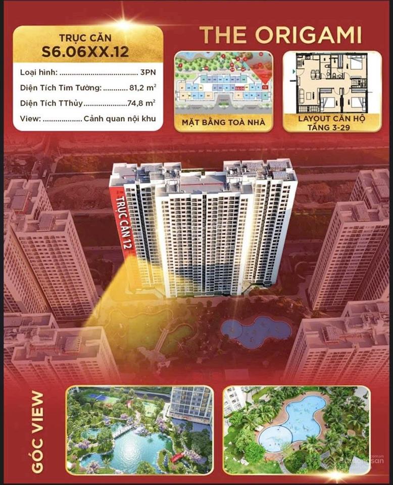 The origami  căn góc 3pn chỉ hơn 4 tỷ, sống chuẩn nghỉ dưỡng tại vinhomes grand park q9