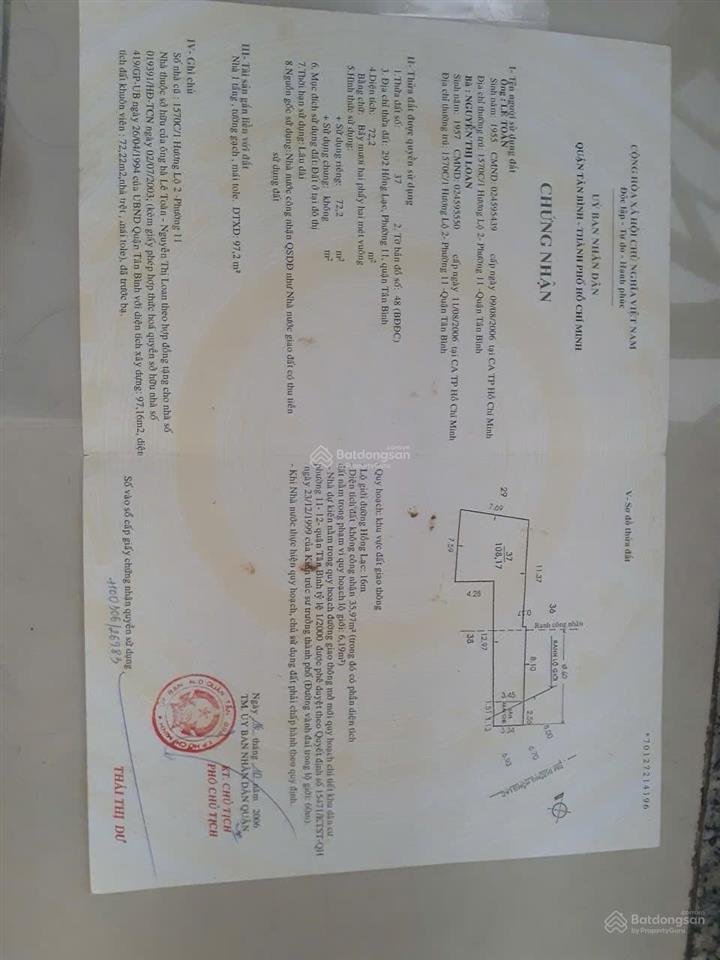 Hàng hiếm tại 292 hồng lạc, 13,5 tỷ, 72,2 m2, nhà mặt phố tân bình, hcm