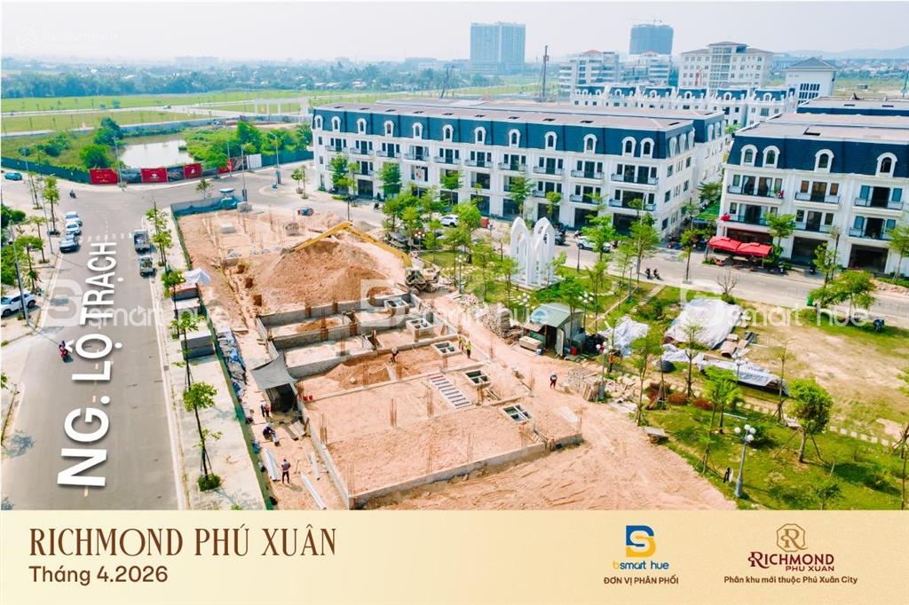 Richmond phú xuân  nhịp xây dựng tăng tốc, thương phố trung tâm thay đổi rõ nét
