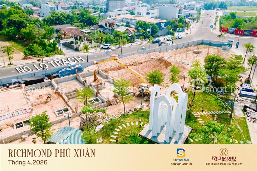 Richmond phú xuân  nhịp xây dựng tăng tốc, thương phố trung tâm thay đổi rõ nét