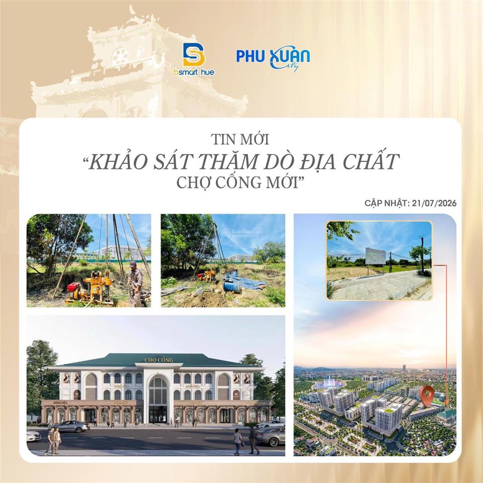 Chợ cống mới đang thi công, tâm điểm phát triển của phú xuân city