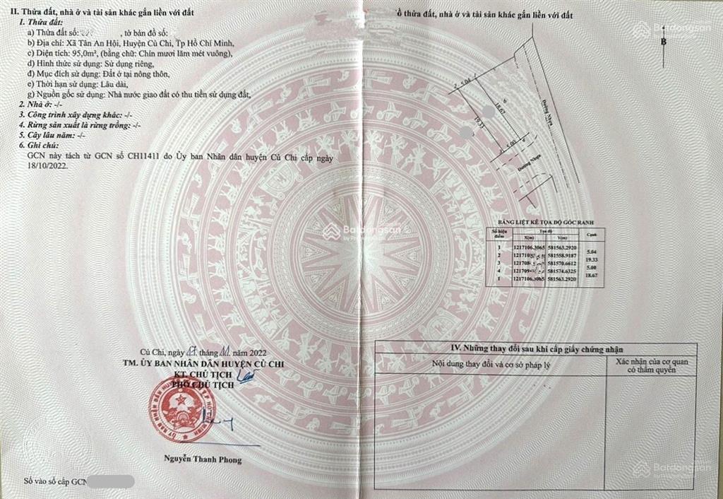 Chủ ngộp cần bán đất 95m², ngay x. tân an hội, củ chi giá 875 triệu
