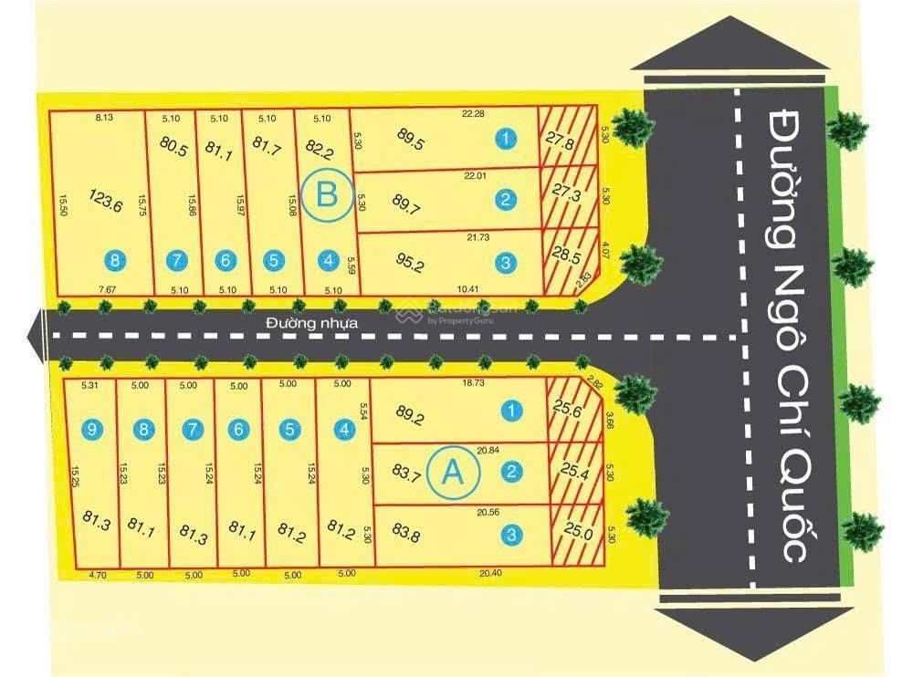Đất mặt tiền ngô chí quốc  vị trí kinh doanh hiếm  ngang 5,3m  kề chợ đầu mối thủ đức
