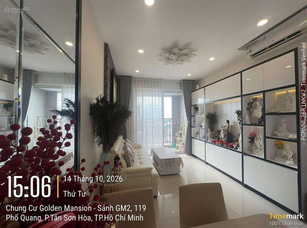 Chỉ 5.65 tỷ cho căn góc 75m2, tầng cao + view sân bay thoáng tại golden mansion. full nt nhà đẹp