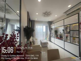 Chỉ 5.65 tỷ cho căn góc 75m2, tầng cao + view sân bay thoáng tại golden mansion. full nt nhà đẹp