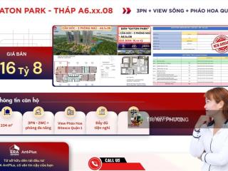 Eaton park  bán căn 3pn chỉ cần 5 tỷ 5, công chứng, sang tên ngay  tháp a6.1x.08, view pháo hoa