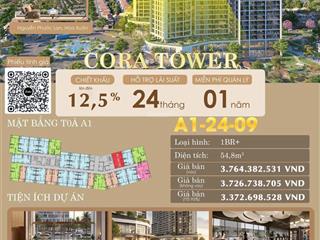 Bán căn hộ chung cư tại cora tower, giá thỏa thuận, 55m2thuận, 55m2, 1pn, 1wc, chính chủ, hàng hiếm