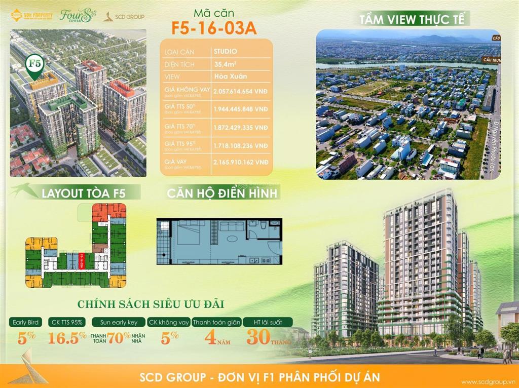 Bán căn hộ chung cư tại fours tower, giá thỏa thuận, 35 m2, 1pn, 1wc