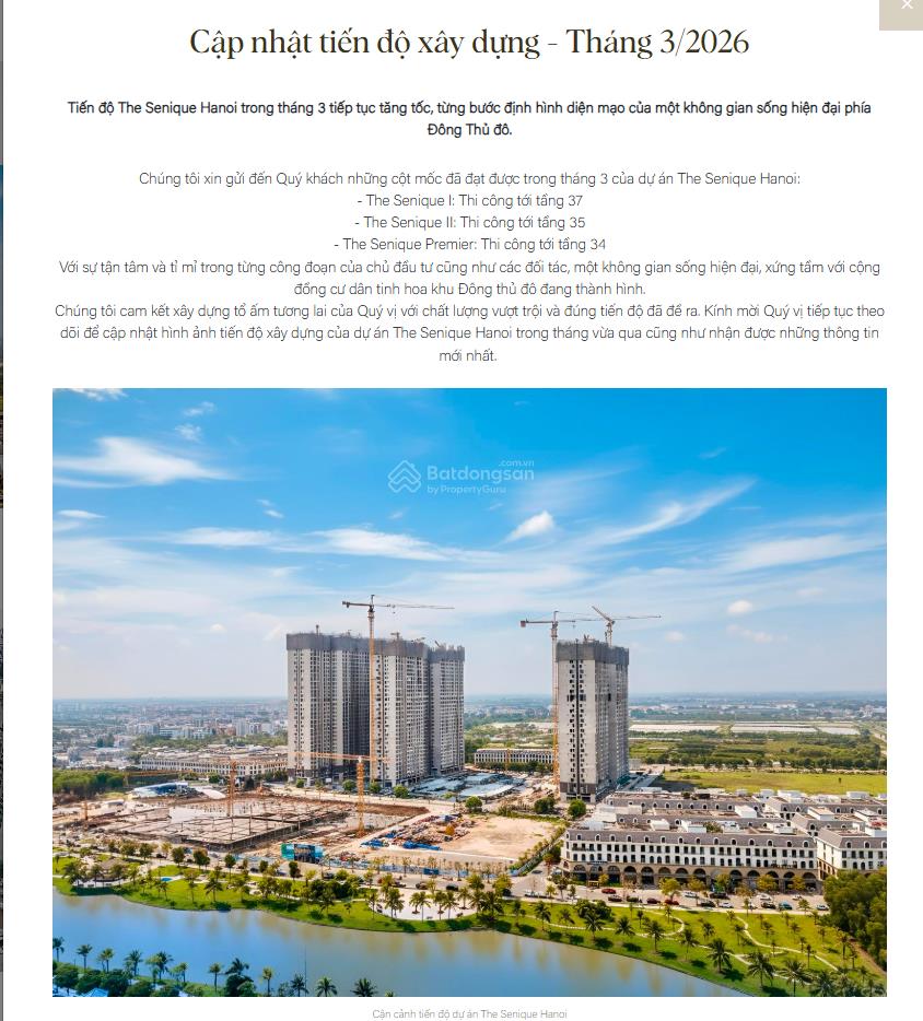 3 ngủ đông nam có đơn giá tốt nhất, đóng tiến độ 50/50 dự án khép kín the senique  capitaland