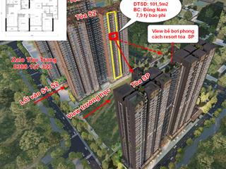 3 ngủ đông nam layout đẹp nhất dự án 101,5m2, tầng trung, phân khu khép kín an ninh 4 lớp.