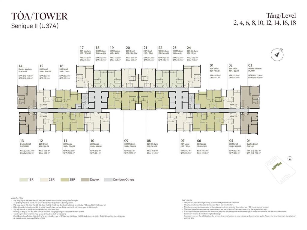 3 ngủ đông nam layout đẹp nhất dự án 101,5m2, tầng trung, phân khu khép kín an ninh 4 lớp