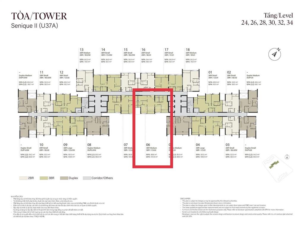 Bán 3pn 96,8m2 đông nam  tầm nhìn thoáng về hồ đảo cọ  giá hợp đồng  the senique hà nội