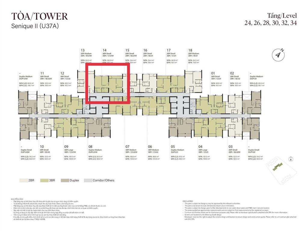 Bán gấp 3pn senique 2 dt 84,9m2 layout vuông đẹp, cắt lỗ 300 triệu