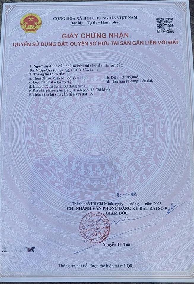 Đất mặt tiền đường số 6 khu tên lửa  85m2  7t150 tl