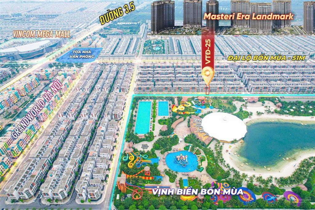 Liền kề view trực diện công viên nước, mặt tiền 6m, giá chỉ 15 tỷ