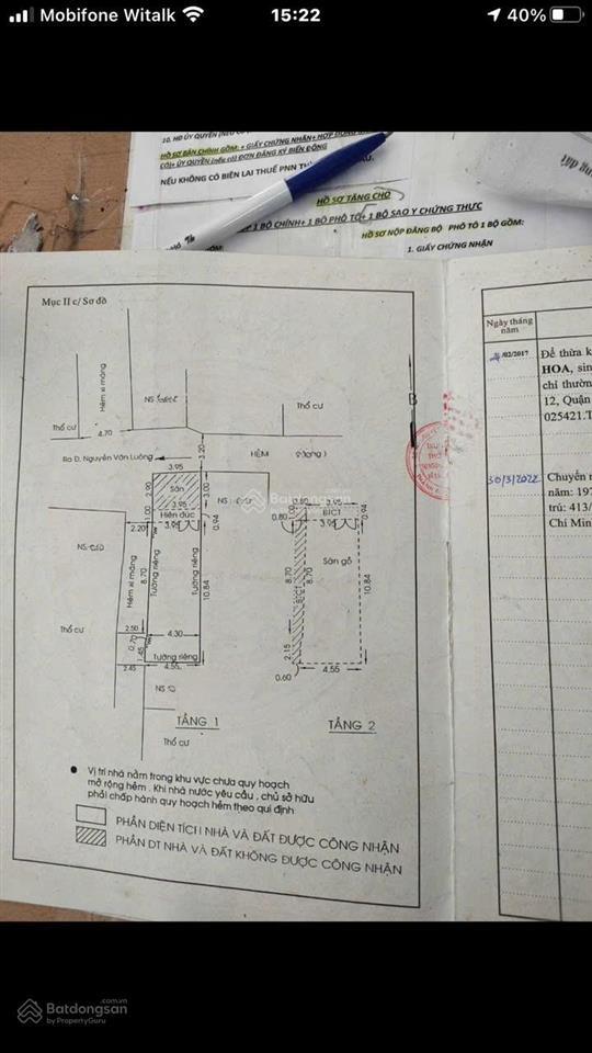 Chính chủ bán gấphẻm xe tải thôngnguyễn văn luông60m25.45tyquận 6