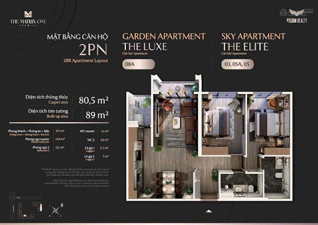 Căn hộ chung cư the matrix one tại lê quang đạo, 10,5 tỷ, 88m2 hàng hiếm giá siêu hời