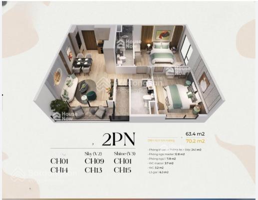 Chỉ 5 tỷ căn góc 65m2 2n2vs tại victoria, ban công đông nam view bể bơi đẹp,  em 0857 165 ***