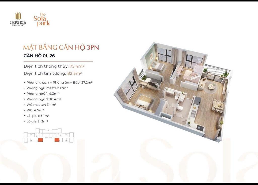 Gấp 76m tòa g6 sola park chỉ 4,7 tỷ, quá rẻ, ban công đông nam mát mẻ, 3n2vs,  0857 165 ***